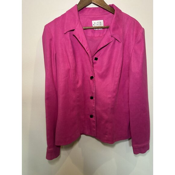 David Warren New York Vintage Magenta Blazer – Black Square Button Statement Jac - Picture 9 of 9